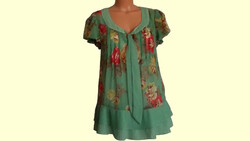 Almazöld muszlin tunika L-es 833