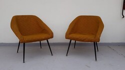 Retro fotel bútor kárpitozott vas lábú Köln fotel szék 2 darab 5486