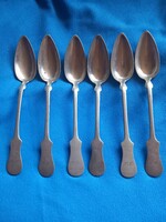 6db-os 13 latos (812) ANTIK EZÜST 1863 PESTH 404 gr. Pesti Ezüst Hegedű fazon Leveses kanál készlet