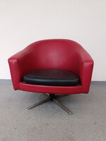 Retro fotel bútor műbőr kárpitozott fém lábas forgó kagyló fotel szék 1 darab 603 5696