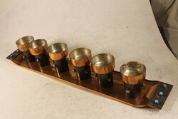 Art deco iparművészeti bronz pálinkás készlet