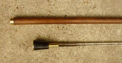 Lófejes érme dísztésű markolatú tőrösbot, sétabot, túrabot kihúzható pengés.