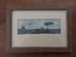 Maticska Jenő - Olasz táj 1904/5 tus-papír