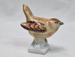 Ritkább Aquincumi porcelán madár gyönyörű kézi festéssel hibátlan állapotban 6,5 cm. magas