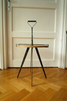 Vintage 70-es évek lerakó asztal mid century konzolasztal dohányzóasztal tölgy furnér