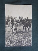 Képeslap,Németország,Első világháború,katonatiszt lovaival,katona levél, 1916-