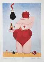 Ef Zámbó István - Szerelem Unicummal 42 x 30 cm computer print, merített papír