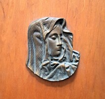 Patinás Mária-dombormű (régi öntvény,