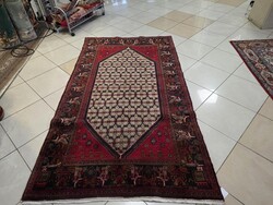 Iranian Hamadan 125x225 hand-knotted camel hair-wool Persian rug fz113
