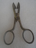Antik gomblyuk kivágó olló - királyi koronával mesterjelzéssel - gyűjteményi darab lehet