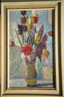 (K) Olvashatatlan jelzés (20.sz.közepe) : Virágcsendélet