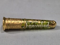 Antique Gold-Plated Glass Brooch from 19th Century