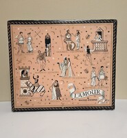 Régi bonbonos doboz L'AMOUR Lukáts Kató terve Magyar Édesipar