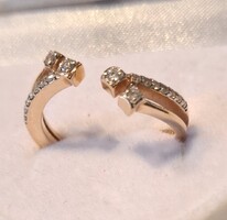 Rózsa arany nyitott gyémánt gyűrű