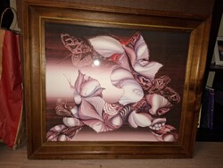 Markó Erzsébet (1947-2025) festmény, " Hínár", olaj, farost, 50x60 cm+szép keret