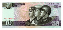Észak-Korea 10 Won Bankjegy 2002 P59
