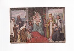 KV:47 Antik Karácsonyi vallásos képeslap "Postatiszta"