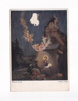 KV:26 Karácsonyi vallásos képeslap "Postatiszta" SÉRÜLT!!!