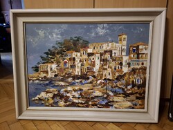 Vojnits Richárd: " Capri", festmény, 50x70 cm+ keret, olaj, farost