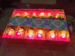 Retro karácsonyi Zlatokov gombás fényfüzér izzósor szocreál kádár