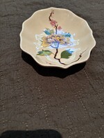 Hollóházi asztalközép tálka virágmintás