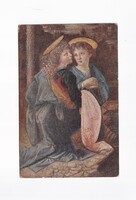 KV:43 Antik Karácsonyi vallásos képeslap "Postatiszta"