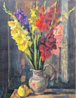 Schey Ferenc: Gladiolusz csendélet