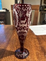 RUBIN SZÍNŰ EGERMANN STÍLUS üveg pohár