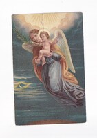 KV:45 Antik Karácsonyi vallásos képeslap Luk és egy kis szakadás!