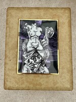 Szász Endre bőrdoboz porcelán női akt 32/500 számozott