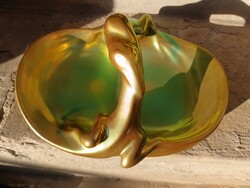 Ritka zsolnay eozin kínáló , sárkány , kínyó motívumos