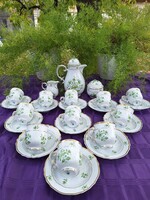 Hollóházi scarbantia kézzel festett kávéskészlet