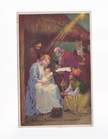 KV:46 Antik Karácsonyi vallásos képeslap "Postatiszta"