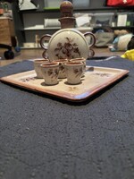 Kerámia kancsó, tálca, pohárkészlet