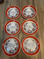 Miatyánk feliratos, szentírásos falitányér garnitúra (német)