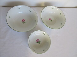 ANTIK,JELZETT, 3 RÉSZES BÉCSI RÓZSÁS KÍNÁLÓ TÁL. ALKUKÉPES!