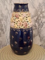 Fischer Emil váza, padlóváza, áttört, art deco, eklektikus