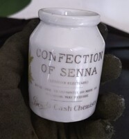 Antik angolszász Confection of Senna porcelán tégely