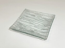 Wave üvegtál üveg snack tányér tál tálka 15 cm kínáló dísztányér