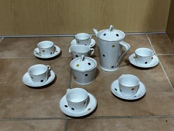 Hollóházi pöttyös hat személyes kávés készlet