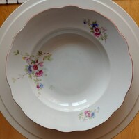 Régi Zsolnay virágmintás tányér készlet