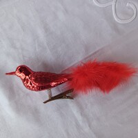 Karácsonyfadísz-  csipeszes üveg madár