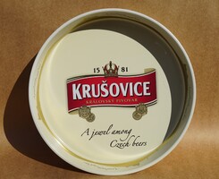 Rare Metal Beer Tray Krusovice Czech Beer Brand Advertising Large Bar Tray Server Tray