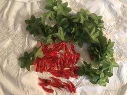 FÉNYFÜZÉR DEKORÁCIÓ - ALKUKÉPES - PAPRIKA + LEVÉL - 3,5 x 1 cm - 5,5 cm - NÉMET
