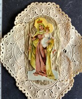 Cca. 1918 NAGYON RÉGI KARÁCSONY DEKORÁCIÓ KARÁCSONYFADÍSZ KOLOSTOR - APÁCA MUNKA MUZEÁLIS