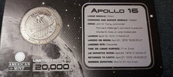 "Apollo-16" emlékérme - American mint project