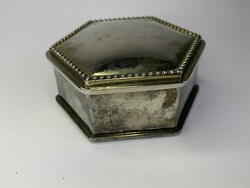 Ezüstözött ékszertartó doboz belül bársony bélelt!