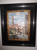 Rónai Firenze jelzéssel, antik olaj-vászon festmény.
