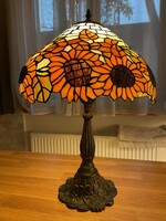 Tiffany asztali lámpa napraforgó mintás nagyméretű lámpa 60 cm magas