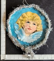 Cca. 1918 NAGYON RÉGI KARÁCSONY DEKORÁCIÓ KARÁCSONYFADÍSZ KOLOSTOR - APÁCA MUNKA MUZEÁLIS